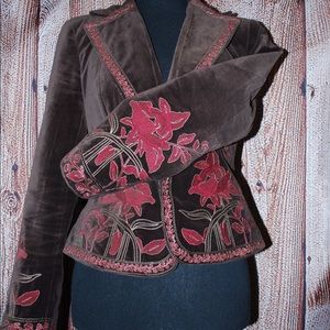 Peter Nygard Embroidered Velvet Suit Jacket